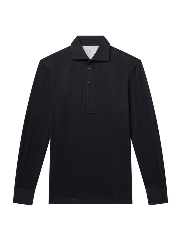 Photo: Brunello Cucinelli - Cotton Polo Shirt - Black
