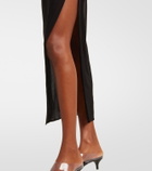 Mugler Asymmetrical sheer maxi dress