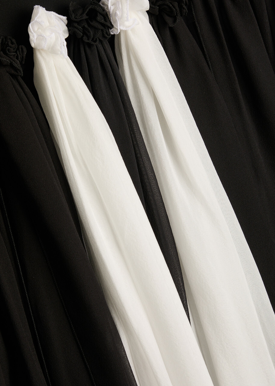 Nensi Dojaka Colour-blocked Stretch-crepe Maxi Dress Black And White