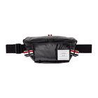 Thom Browne Black Coated 4-Bar Bum Bag