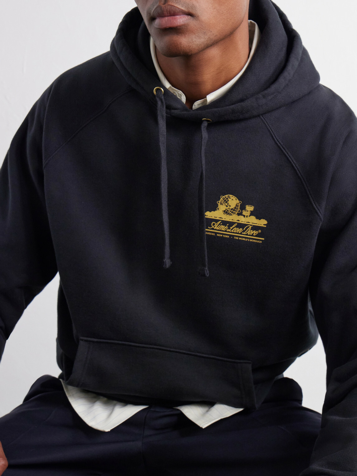 Aimé Leon Dore - Unisphere Logo-Print Cotton-Jersey Hoodie - Black