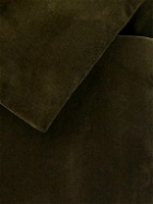 Favourbrook - Chaucer Shawl-Collar Satin-Trimmed Cotton-Velvet Tuxedo Jacket - Green