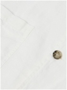 Altea - Cleto Camp-Collar Linen Shirt Jacket - White