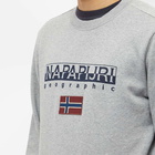 Napapijri Men's Logo Flag Crew Sweat in Grey