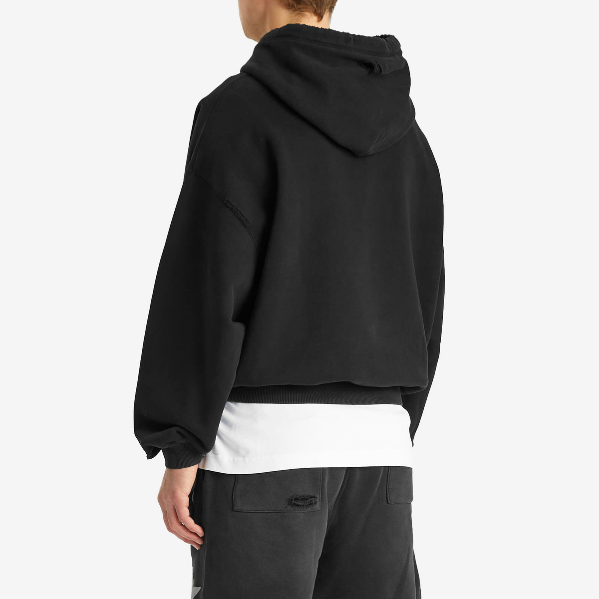 Cole Buxton Men's CB Star Distressed Pocket Hoodie in Vintage Black