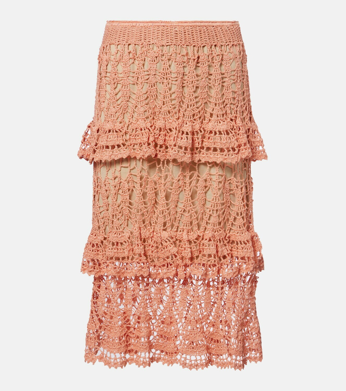 Anna Kosturova Elsie crochet cotton midi skirt