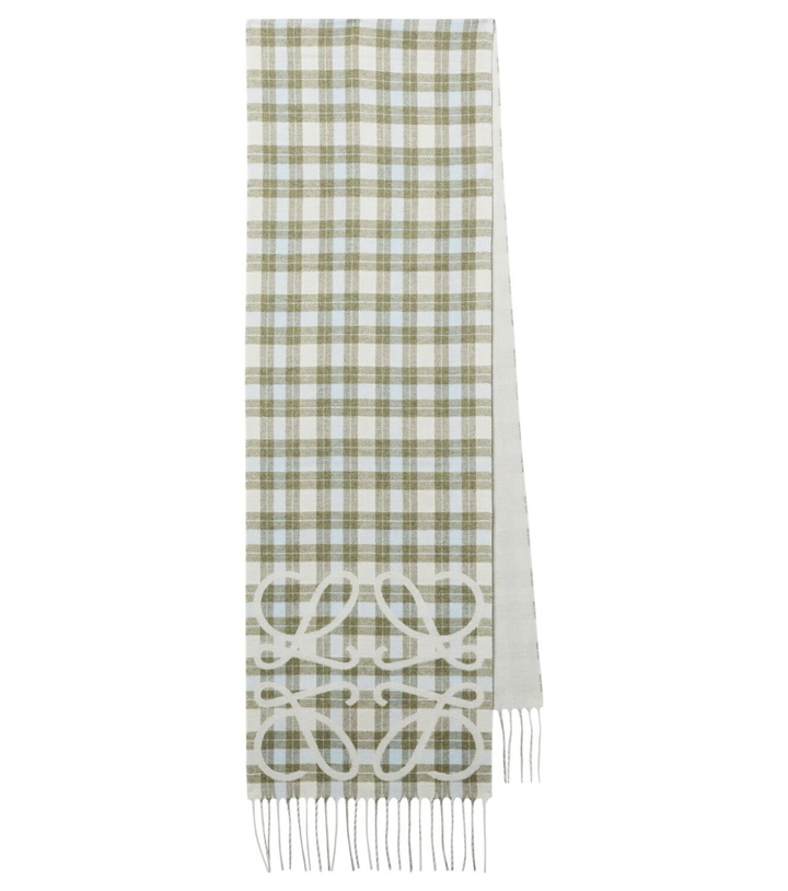 Photo: Loewe Anagram checked silk and cashmere scarf