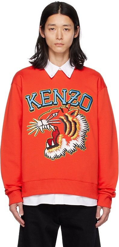 Photo: Kenzo Red Kenzo Paris Varsity Jungle Sweatshirt
