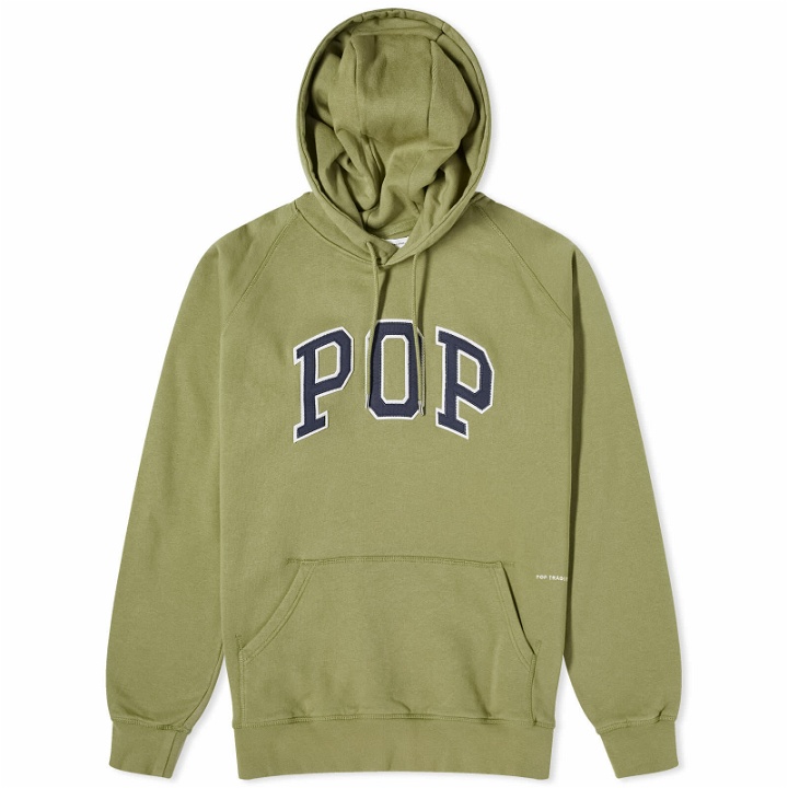 Photo: POP Trading Company Men's Arch Hooded Sweat in Loden Green