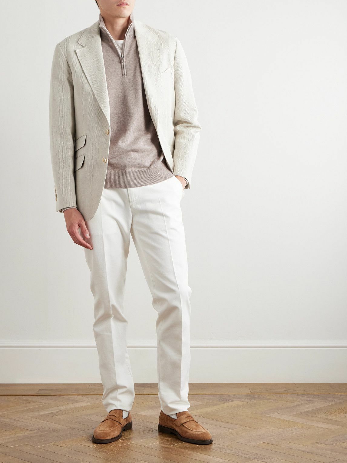 Brunello Cucinelli - Cashmere Half-Zip Sweater - Neutrals Brunello