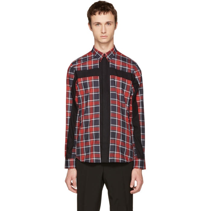 Givenchy Red Plaid Cross Shirt Givenchy