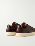 George Cleverley - Jack II Burnished-Leather Sneakers - Brown