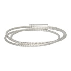 Le Gramme Silver Slick Polished Le 11 Grammes Triple Wrap Cable Bracelet