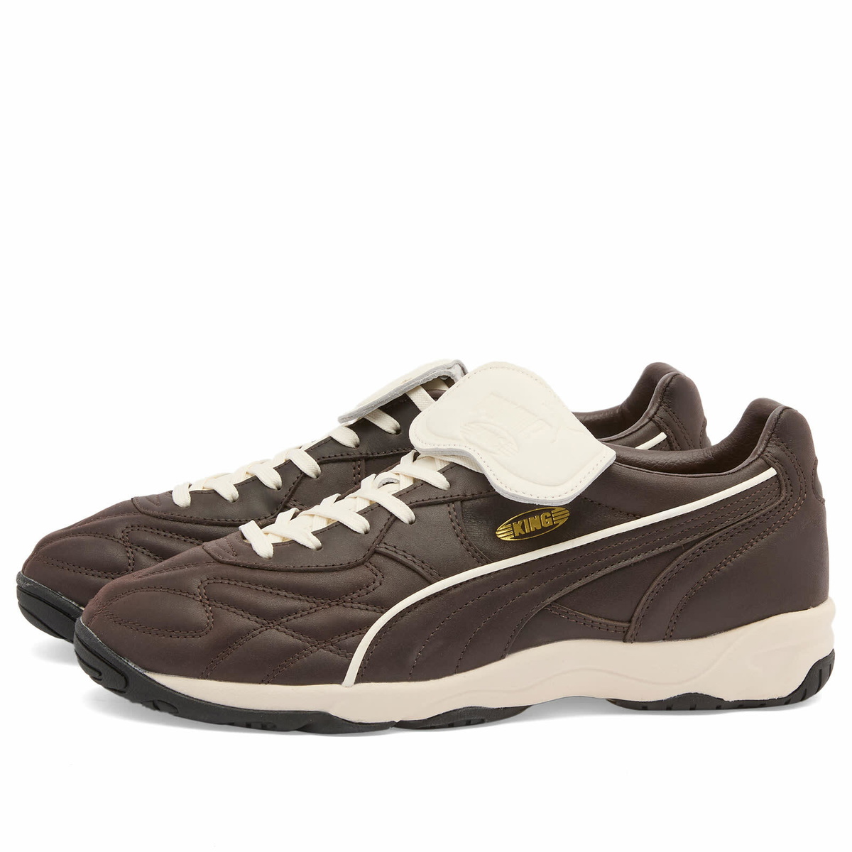 Puma King Indoor Premium Sneaker in Dark Chocolate/Warm White