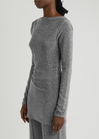 Day Birger ET Mikkelsen Kimmie Ruched Metallic Lamé Mini Dress Black