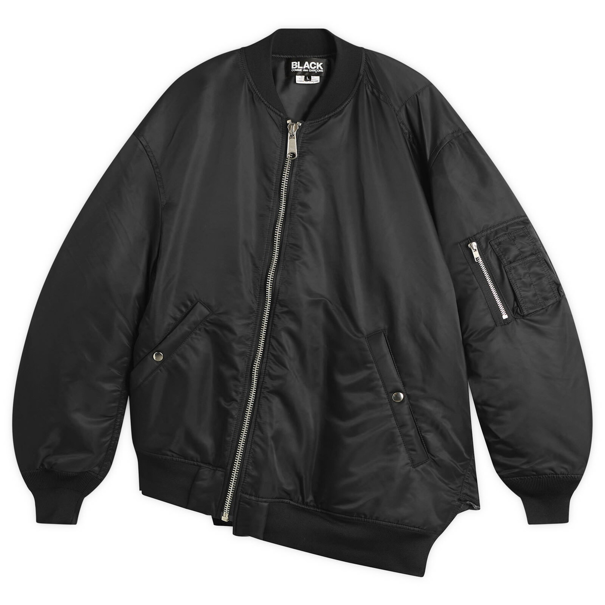 Comme des Garçons Men's Asymetric Bomber Jacket in Black