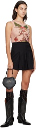 Anna Sui Black Pleated Miniskirt