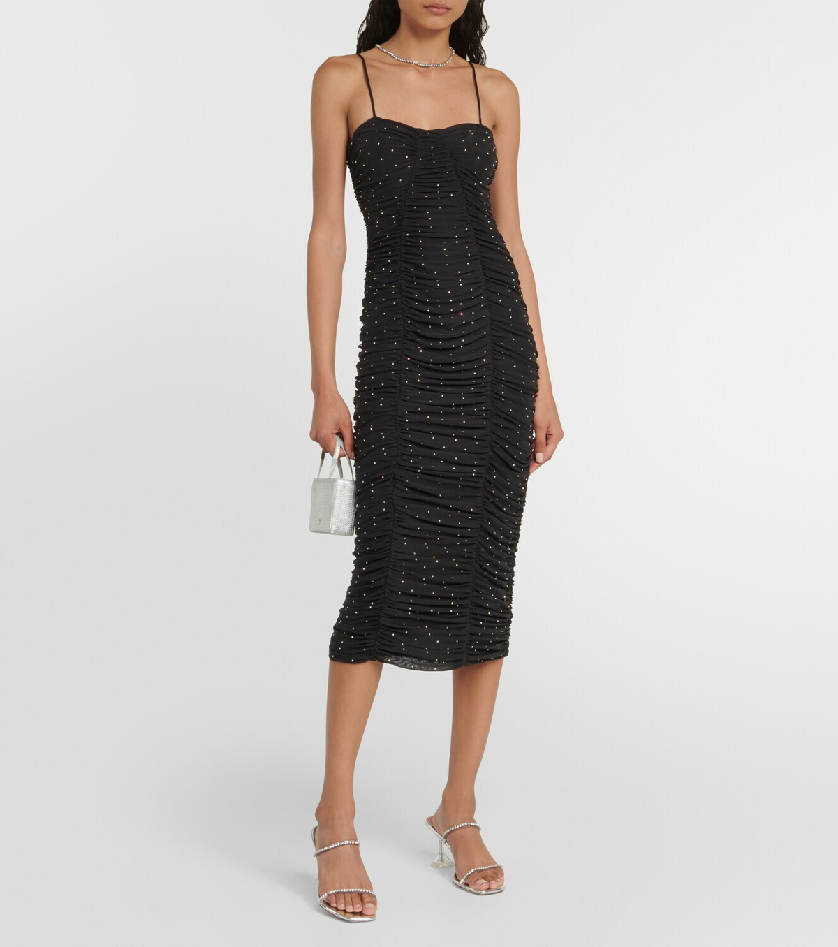 Rotate Birger Christensen Crystal-embellished mesh midi dress ROTATE ...