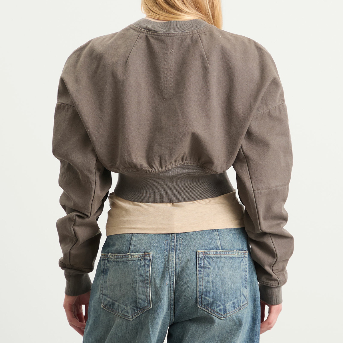 Rick Owens DRKSHDW Women's Cropped Flight Jacket in Dust