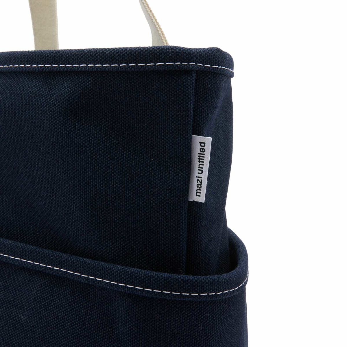 Mazi Untitled Cafe Tote Bag in Navy/Ecru 