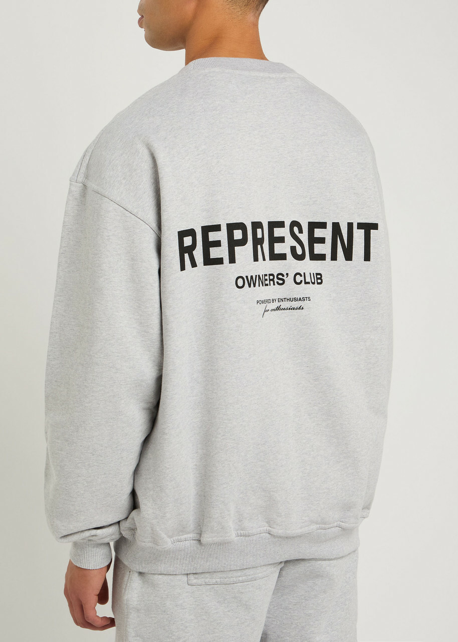 Represent Owners Club Printed Cotton Sweatshirt Grey