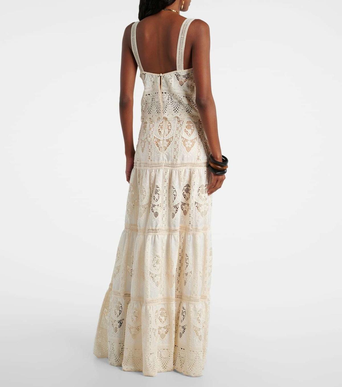 Johanna Ortiz Embroidered voile top
