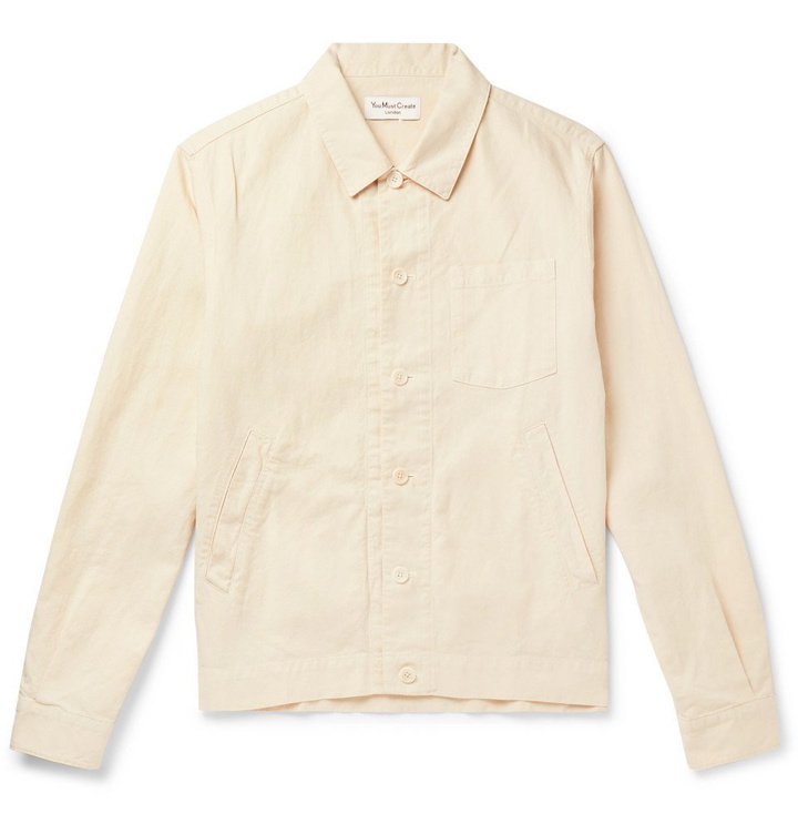 Photo: YMC - Linen and Cotton-Blend Canvas Shirt Jacket - Ecru