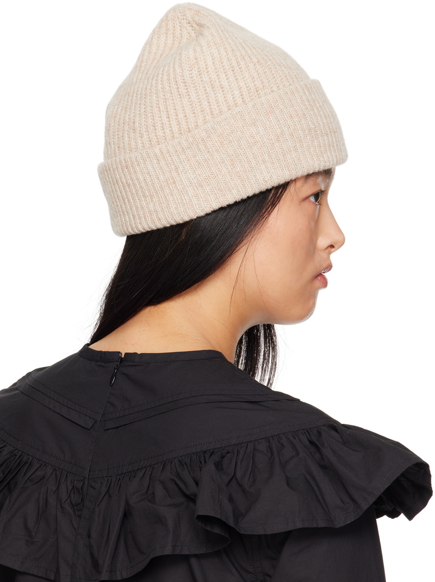 GANNI Beige Fitted Beanie