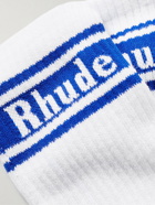 Rhude - McLaren Ribbed Logo-Jacquard Cotton-Blend Socks