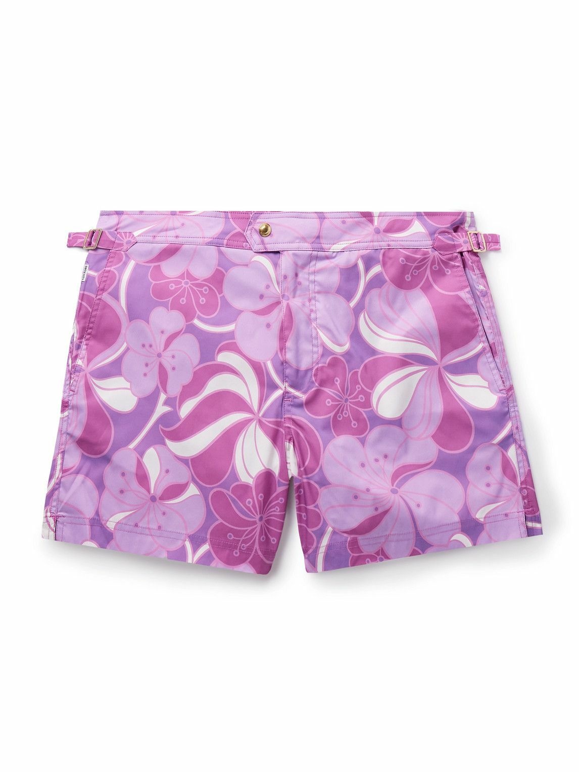 Photo: TOM FORD - Slim-Fit Short-Length Floral-Print Swim Shorts - Pink