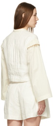 Renli Su Off-White Lace-Up Ribbon Shirt