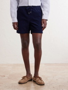 Polo Ralph Lauren - Straight-Leg Logo-Embroidered Cotton-Corduroy Drawstring Shorts - Blue