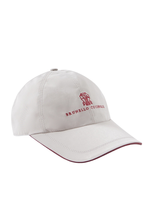 Photo: Brunello Cucinelli - Logo-Embroidered Shell Cap - Gray