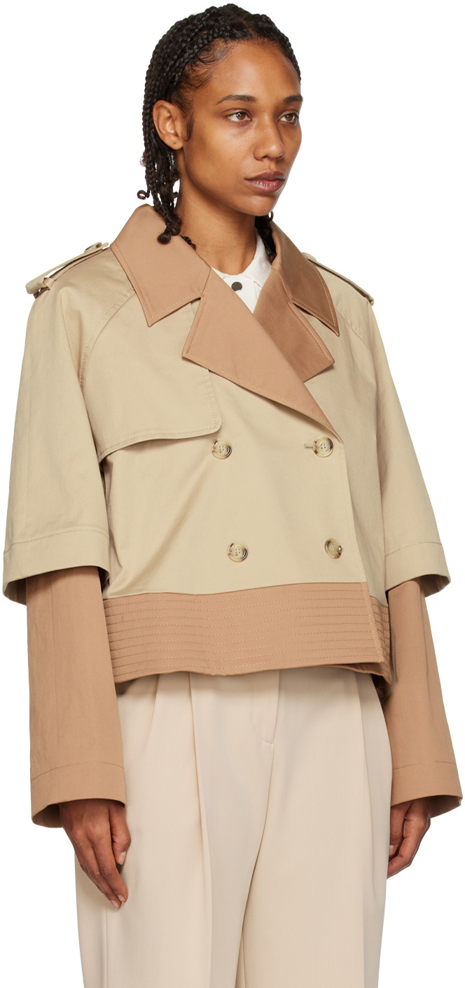 BOSS Beige Double Breasted Jacket BOSS