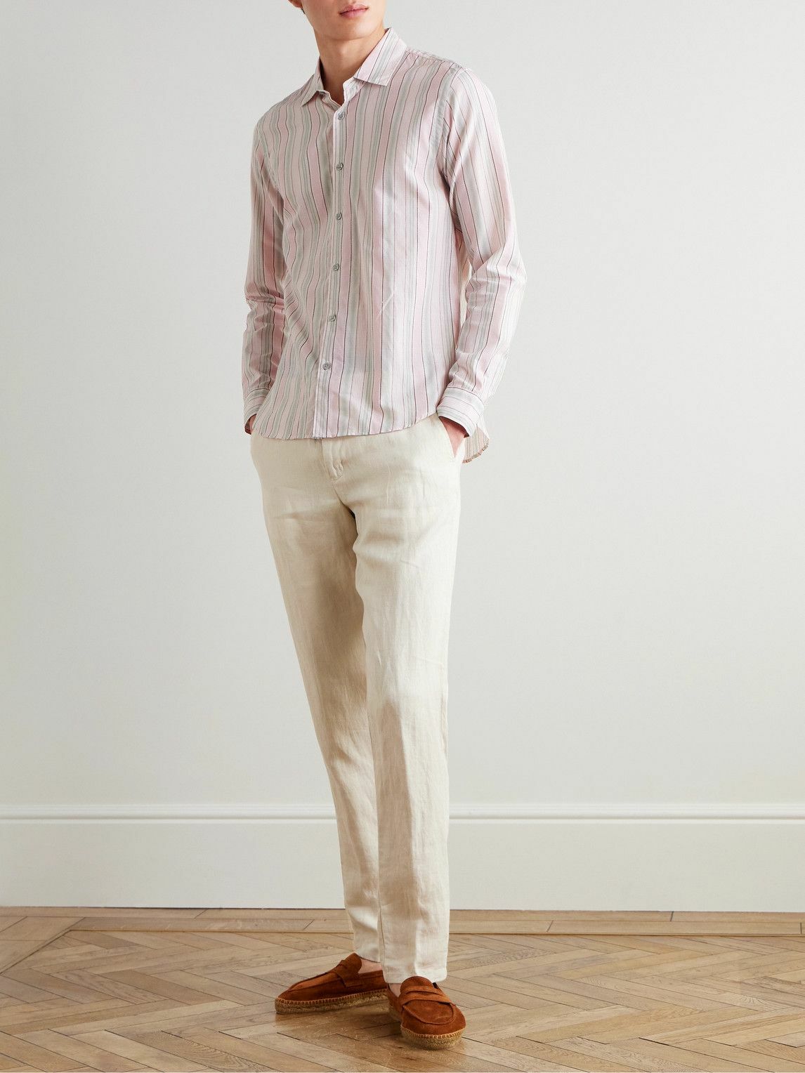 Orlebar Brown - Griffon Tapered Linen Trousers - Neutrals