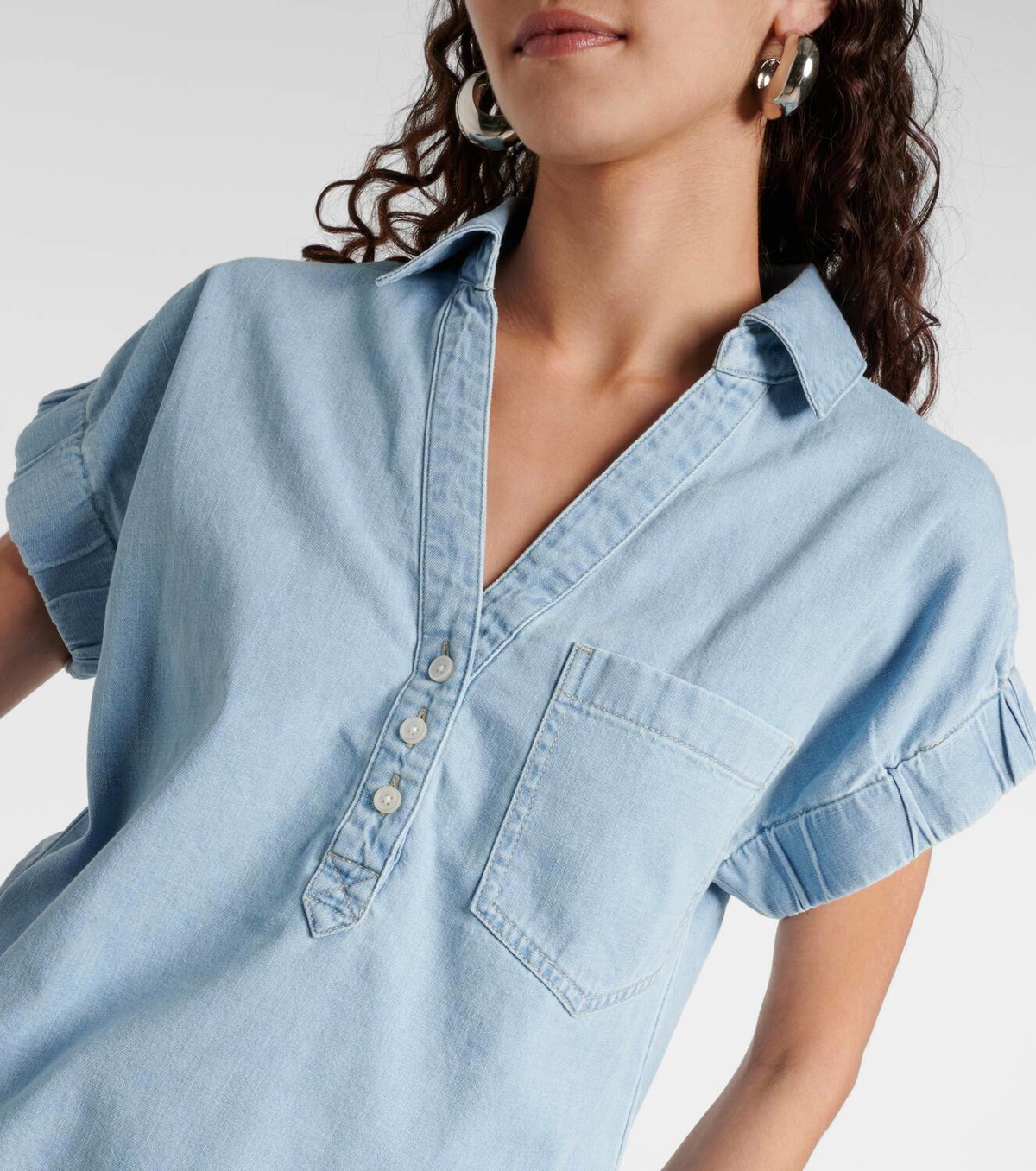 Abito Veronica Beard Chambray A Livelli Blu &ndash; Taglia 12, Nuovo Con Etichette