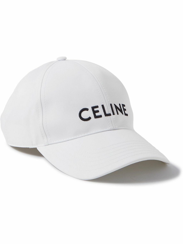 Photo: CELINE - Logo-Embroidered Cotton-Gabardine Baseball Cap - White