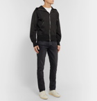 TOM FORD - Leather-Trimmed Jersey Zip-Up Hoodie - Black