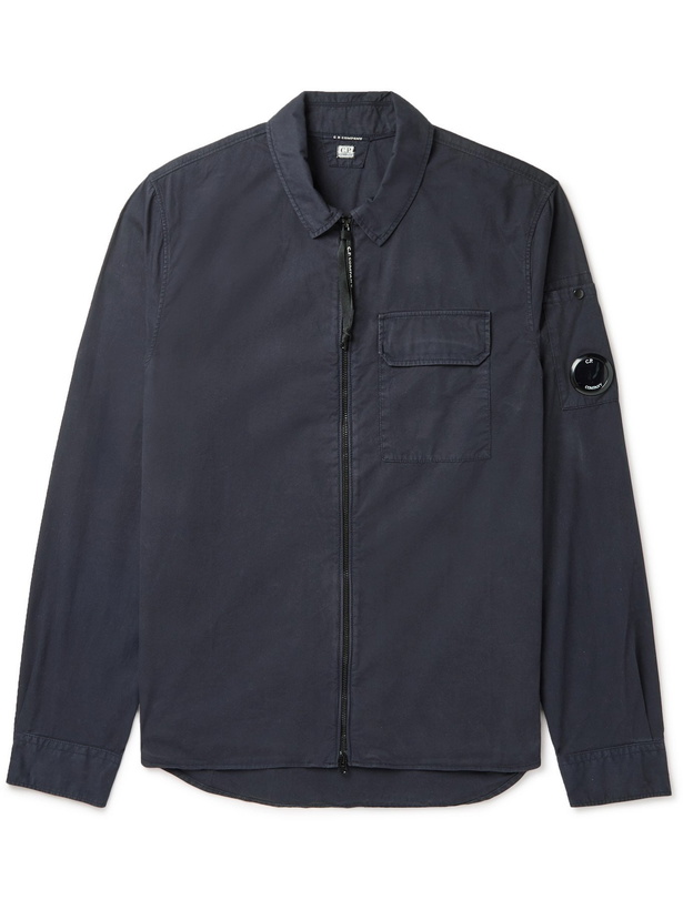 Photo: C.P. COMPANY - Slim-Fit Garment-Dyed Cotton-Gabardine Overshirt - Blue - S