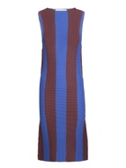 Sunnei Blue/brown Pleated Midi Dress