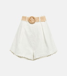 Zimmermann - Paisley high-rise linen shorts