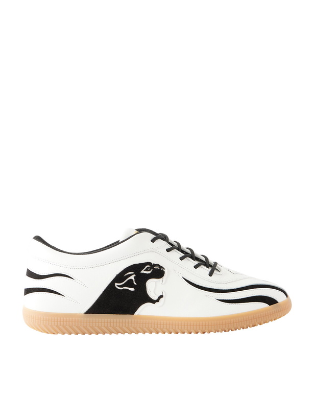 Photo: Valentino Garavani - Kicky Suede-Trimmed Leather Sneakers - White