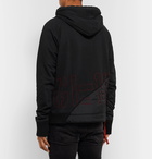 Greg Lauren - Embroidered Panelled Jersey and Quilted Shell Hoodie - Black