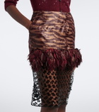 Jacques Wei Fringed paneled sequined miniskirt