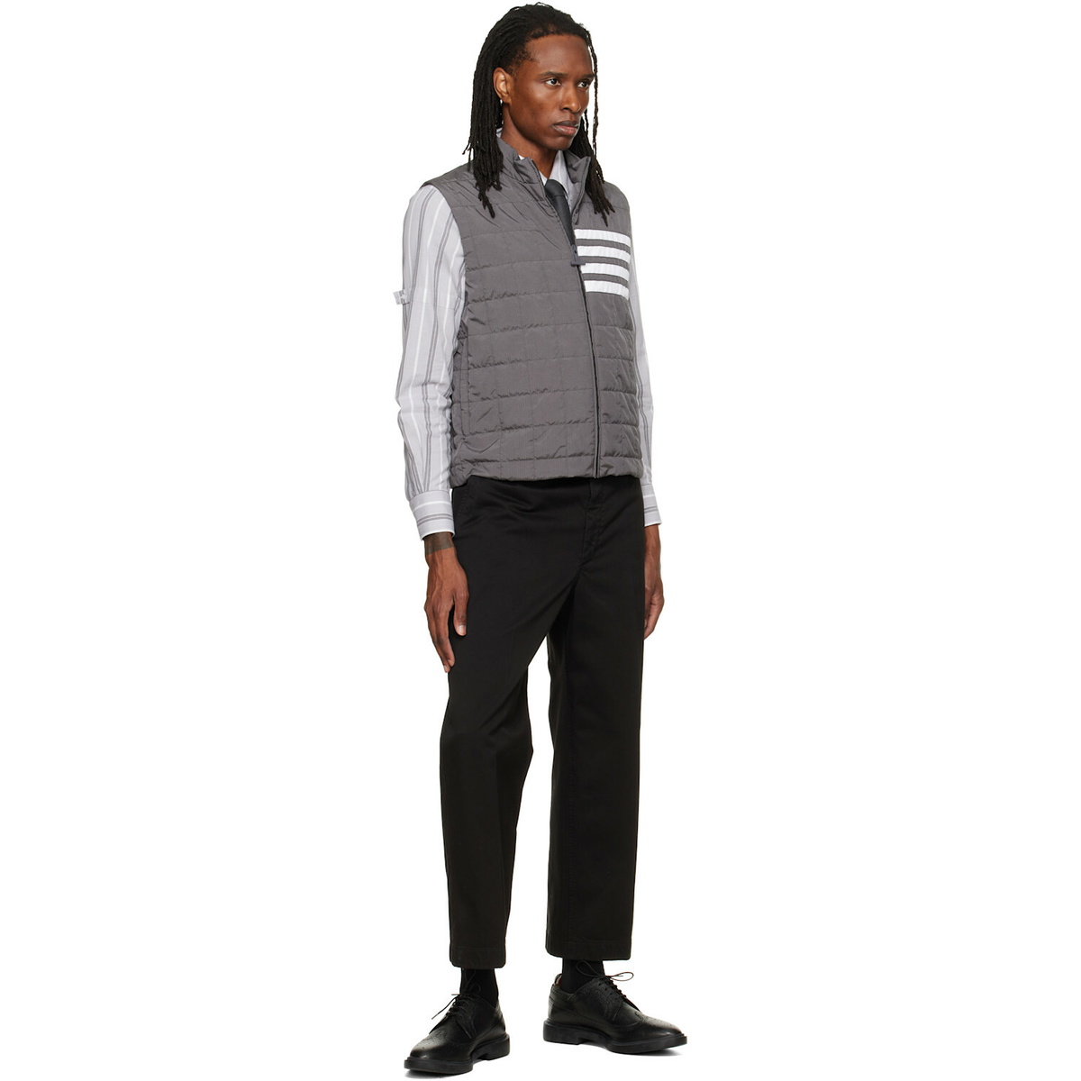 Thom Browne Gray Ripstop Light Weight Down Vest
