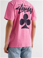 STÜSSY - Logo-Print Cotton-Jersey T-Shirt - Pink - L