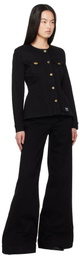 Versace Jeans Couture Black Fitted Denim Jacket