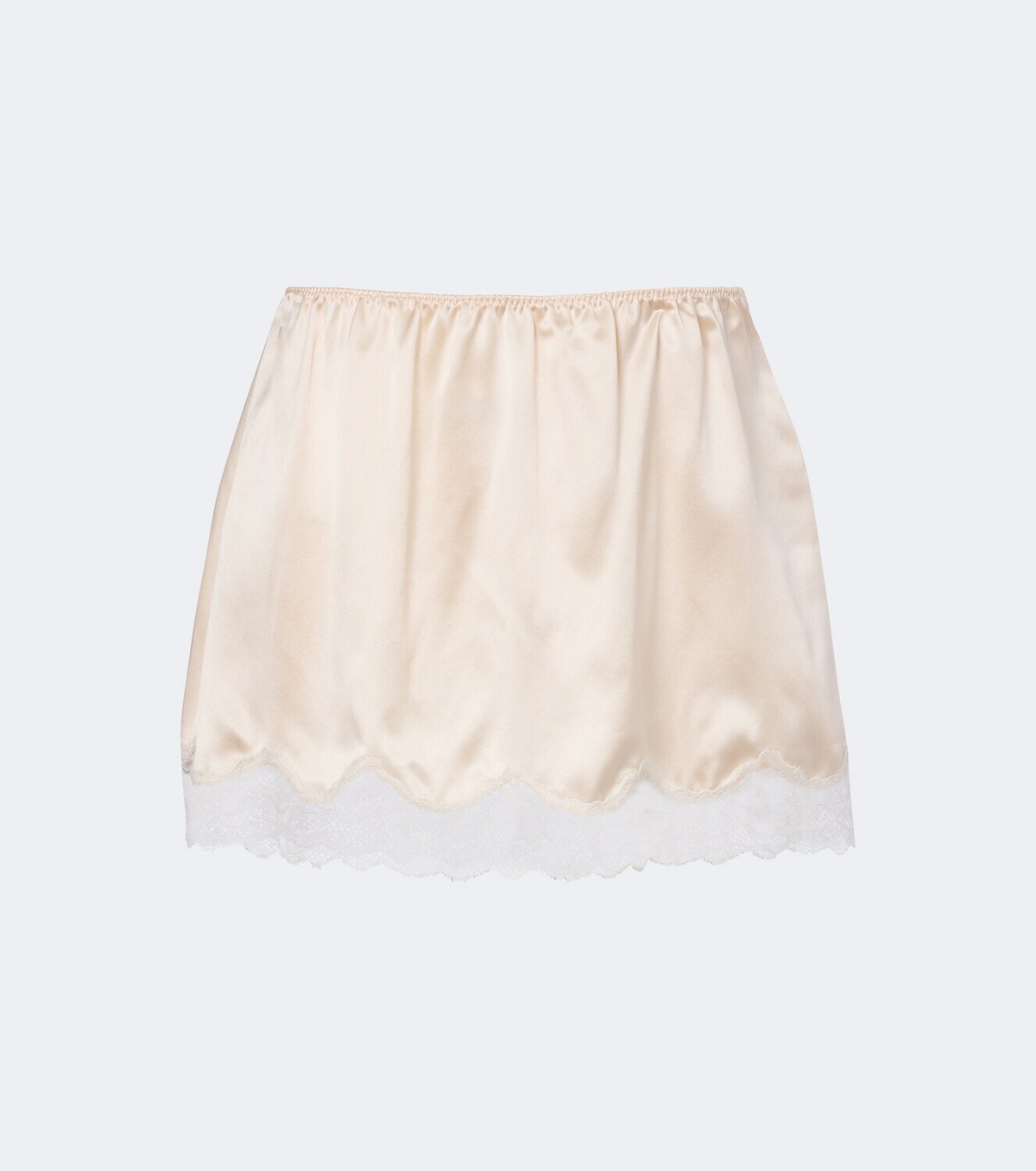Magda Butrym Lace-trimmed silk satin miniskirt