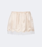 Magda Butrym Lace-trimmed silk satin miniskirt