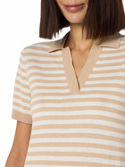 MC2 Saint Barth Woman Beige Striped Knitted Polo Evonne